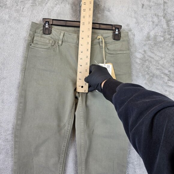 Zara Z1975 Basic Jeans Womens 4 Olive Green Mid Rise Skinny Fit Stretch Denim - Picture 6 of 14